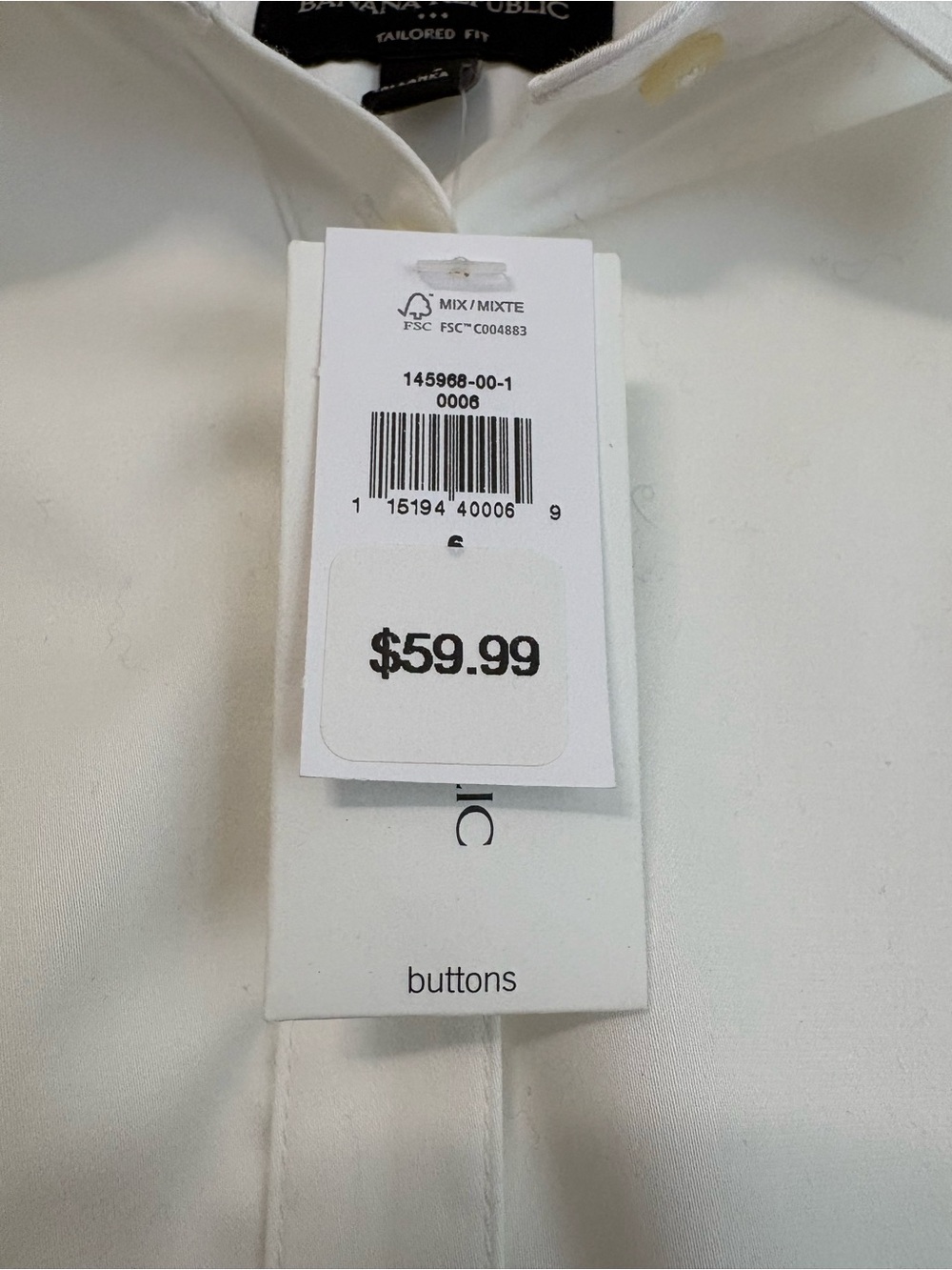 NWT Banana Republic Women’s Non Iron White Tailored Fit Dress Shirt Sz 6 - Picture 3 of 7